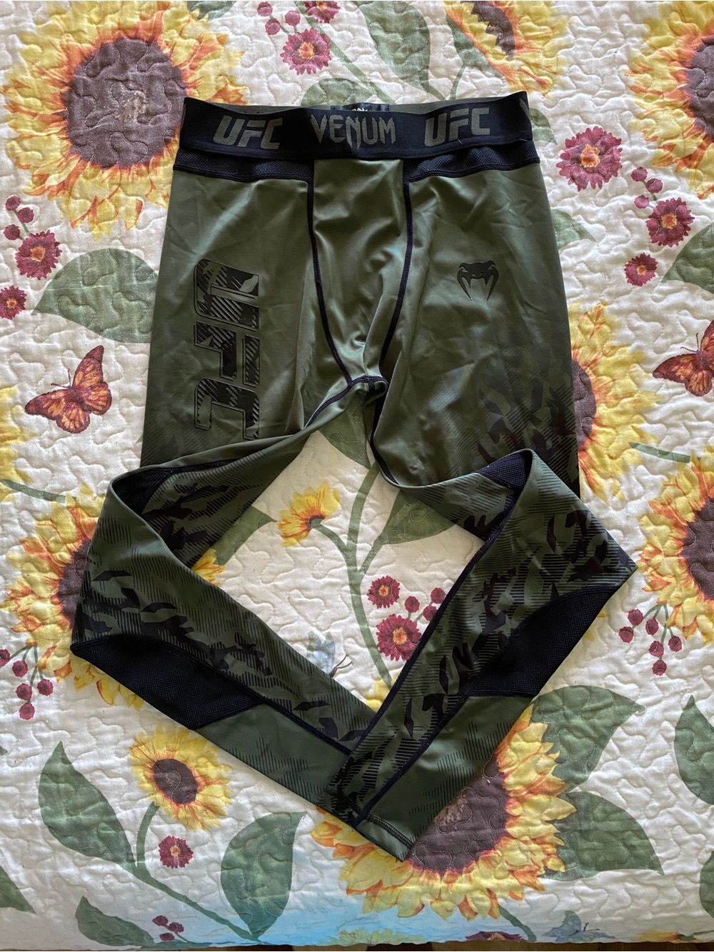 Venum x UFC MMA Olive Green Compression Leggings